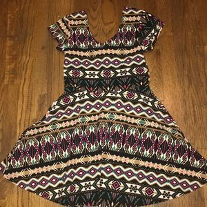Aztec printed fit and flare dress